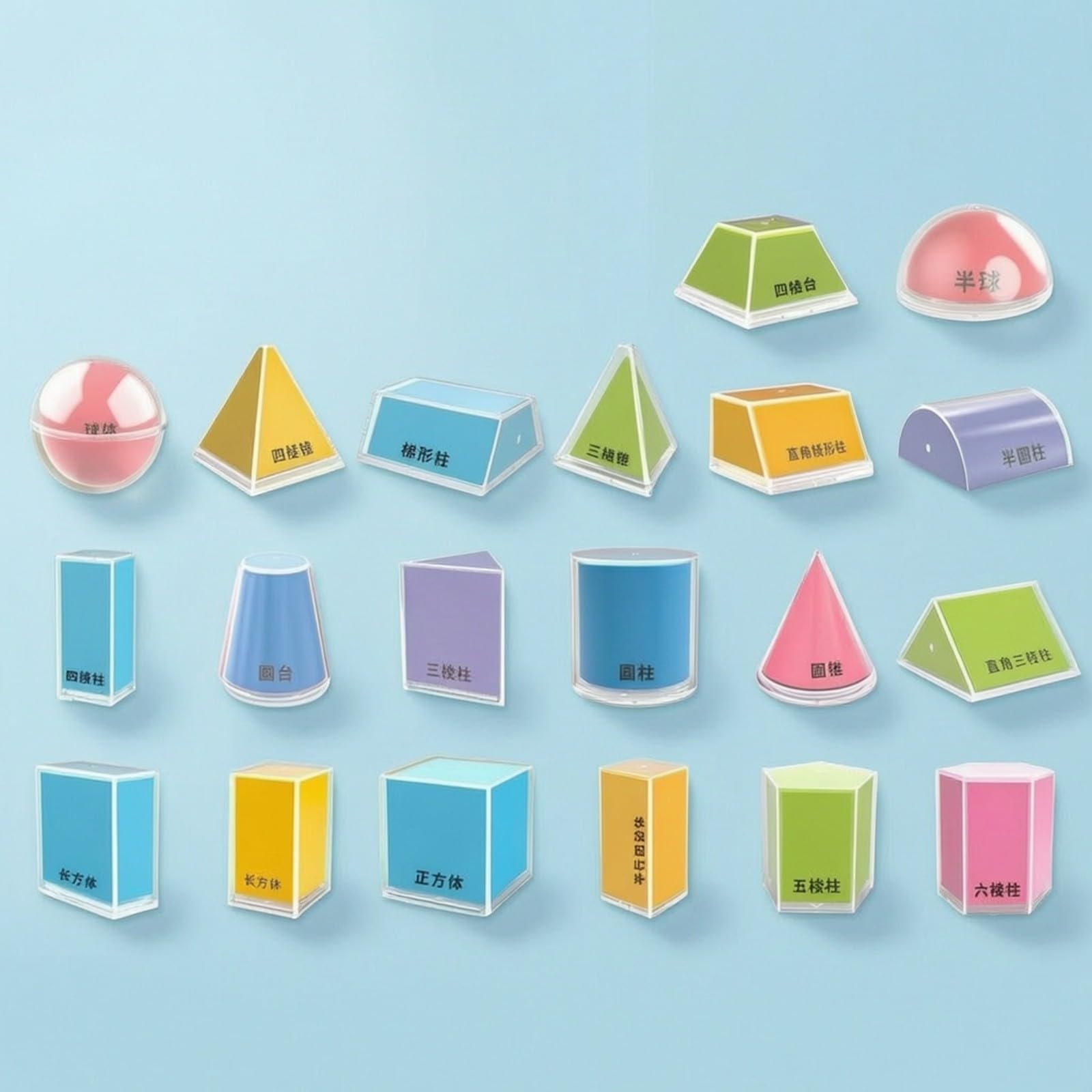 Almencla Kit Modèles Géométrie Éducatif En Plastique t Ensemble Géométriques Réutilisable pr Étu à la