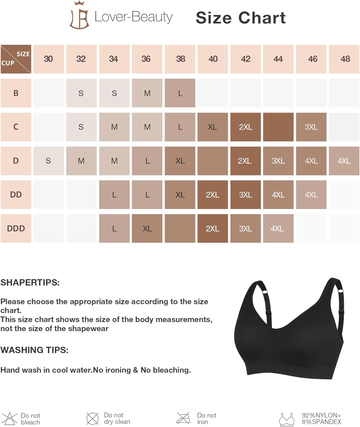 Wireless Push Up Bra for Women No Underwire Comfort Soft Daliy Bras, Wirefree Bralette Full Coverage Support Bras with Straps Black - Image 7