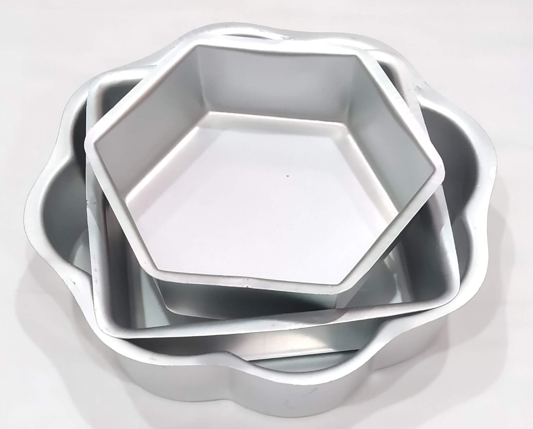 BAKERS PARDISEFlower 24cm 2kg, Square 18cm 750gm,Hexagon 16cm 500gm Set of 3