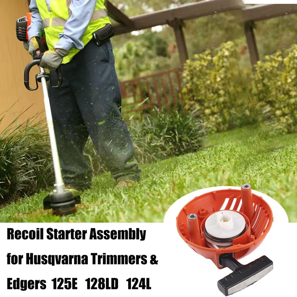 128ld Recoil Starter 579063101 Pull Cord Assembly for Husqvarnna 128L 128LD 128LDX 128DJX 128 C 128 CD 128 L 128 LD 128 LDX 128 R 128 RJ Trimmer Brushcutter Replace 545106301 545073802