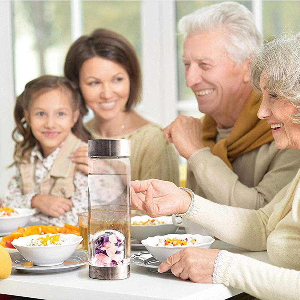 Natural Healing Obelisk Wand Elixir Quartz BPA Free Glass Crystal Infused Water Bottle In Bulk - Bottle With Stones And Natural Crystal Infused Water Bottle Price - Foto 7