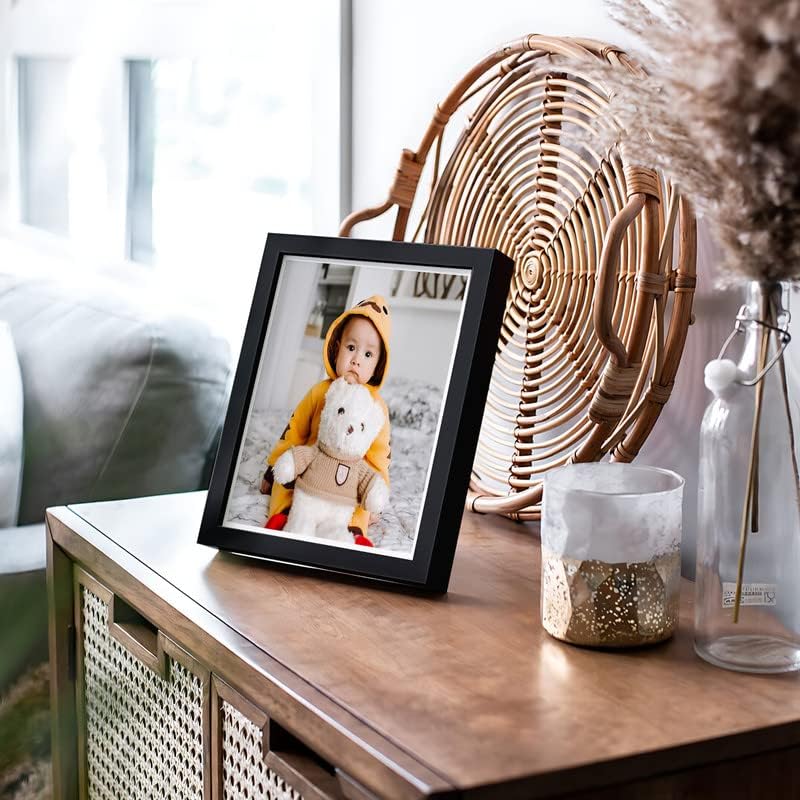 Image of Ritwika's Engineered Wood Personalized Table Desk Photo Frame With Your Picture, Customized Gift For Anniversary, Wedding, Couples 9.5 X In, Set Of 1, Square, Tabletop, 9.5X9.5 Inch, Multicolour