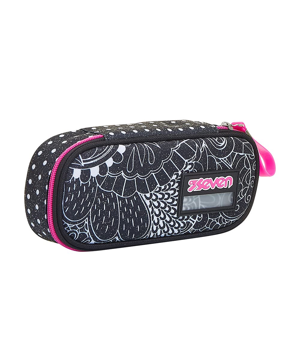 Seven Pencil case - Pen bag, multicolor, Box for Stationery, Pen Pouch for Teen Girls and Boys, Perfect for School Supplies, black, YANTRY GIRL