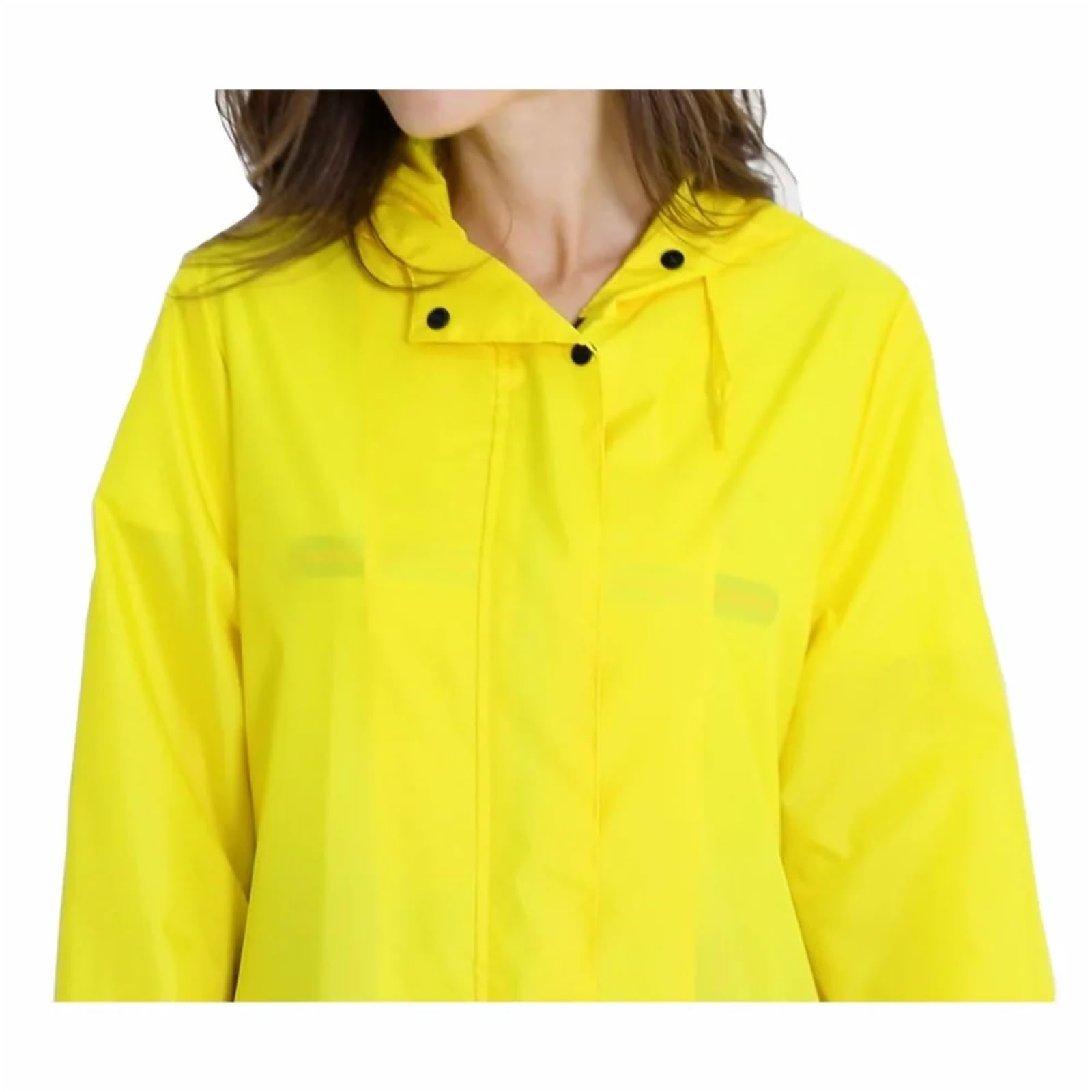 Poncho impermeable Poncho impermeable for mujer, elegante, color amarillo liso, con capucha y bolsillos Para acampar