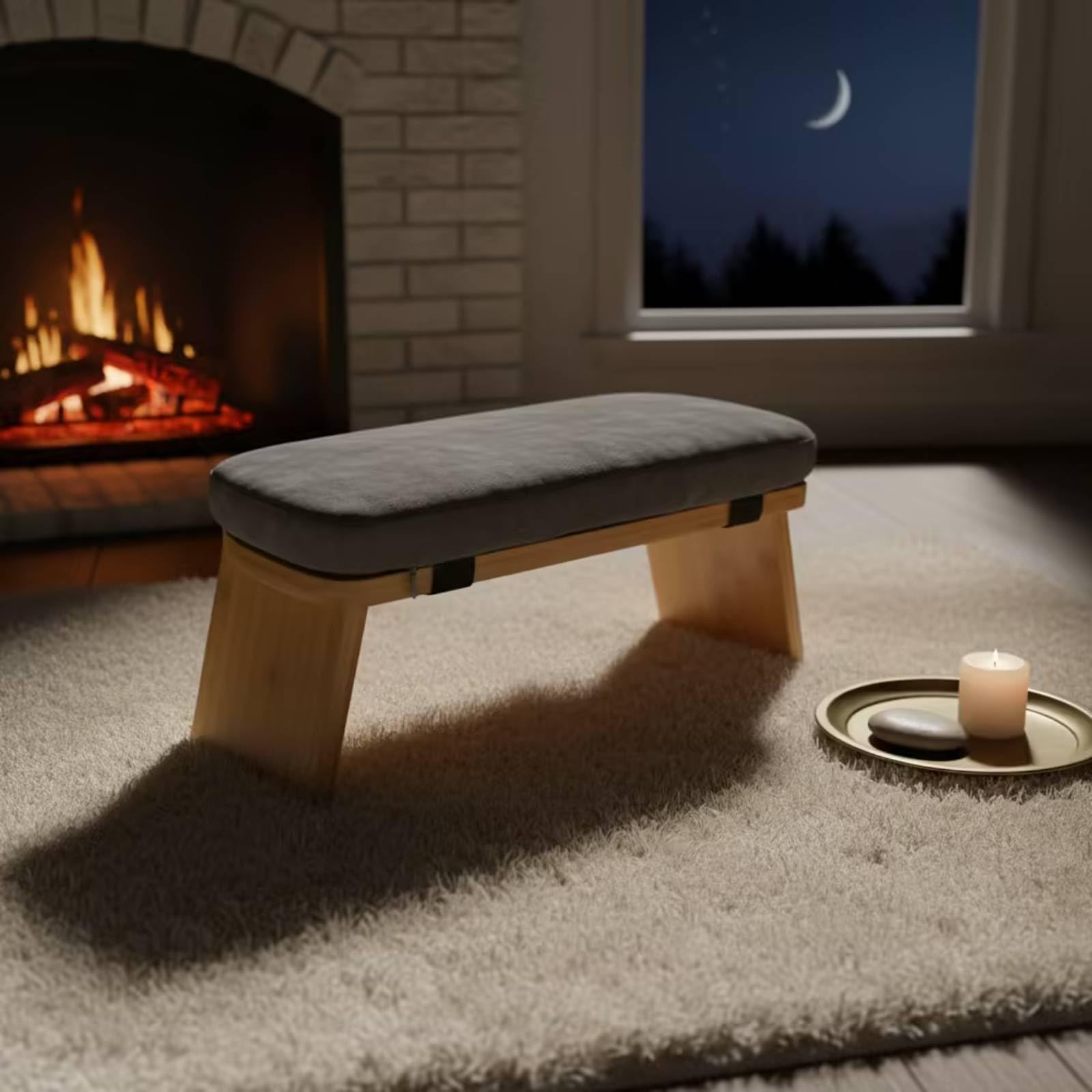 Banco Meditación con Cojín Acolchado Banco Meditación Silla para Casa