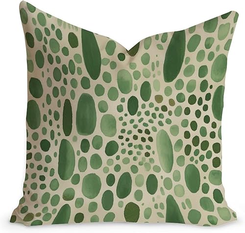 Vista 161 de Funda de cojín decorativa con estampado de guepardo verde peridoto para sofá, funda de almohada verde crema con estampado de leopardo a cuadros