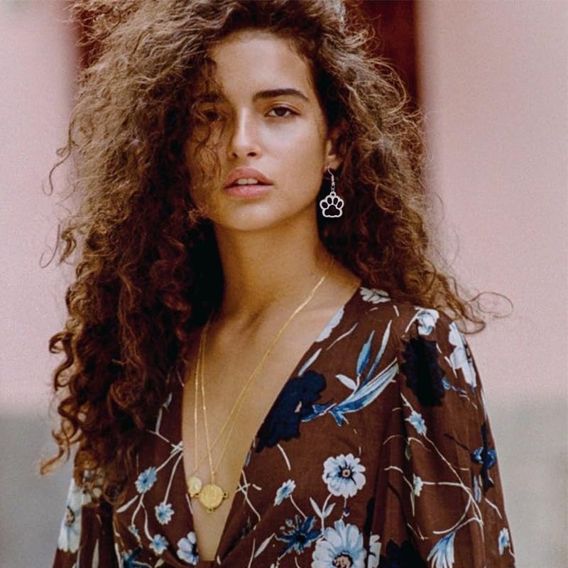 Paw Print Earring for Women Pet Cat Dog Paw Footprint Earring Cute Dainty Animal Earring Charm Paw Jewelry - Image 2