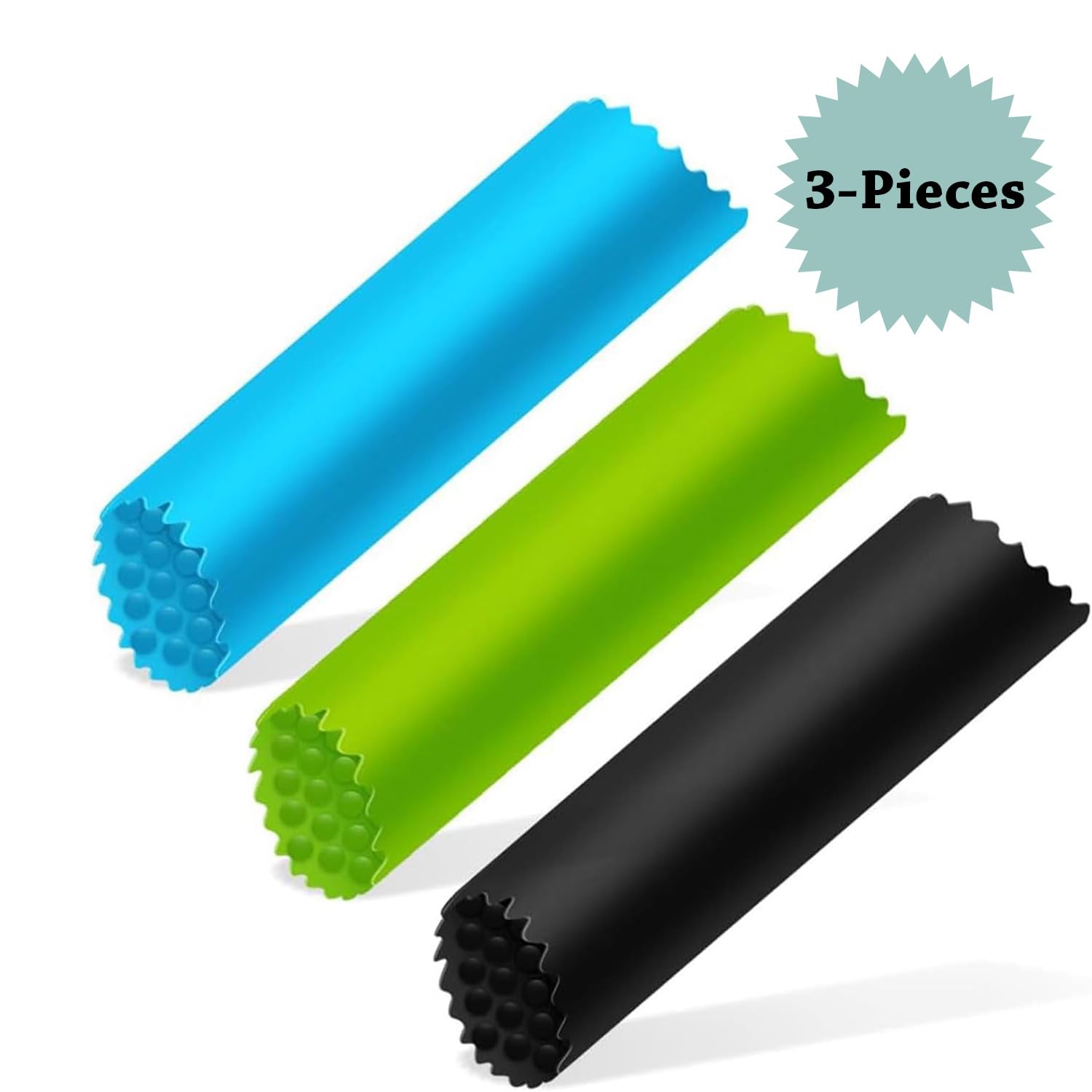 Tubo pelador de ajo de silicona, 3 uds, dientes de ajo de silicona, tubo removedor de pelado para cocina, rodillo pelador de ajo portátil 5