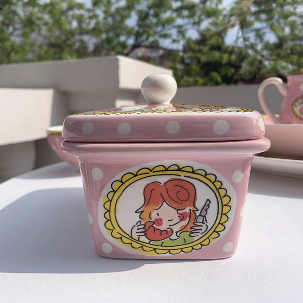 Beurrier en porcelaine, Beurrier Home and Gifts Beurrier avec couvercle, joli récipient en céramique, beurrier en céramique