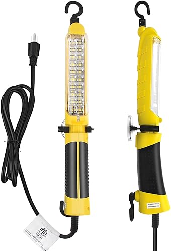 Luz LED de problemas con fuente de luz LED superbrillante de 20 COB, luces de trabajo con cable de mano con imán fuerte, gancho giratorio doble,