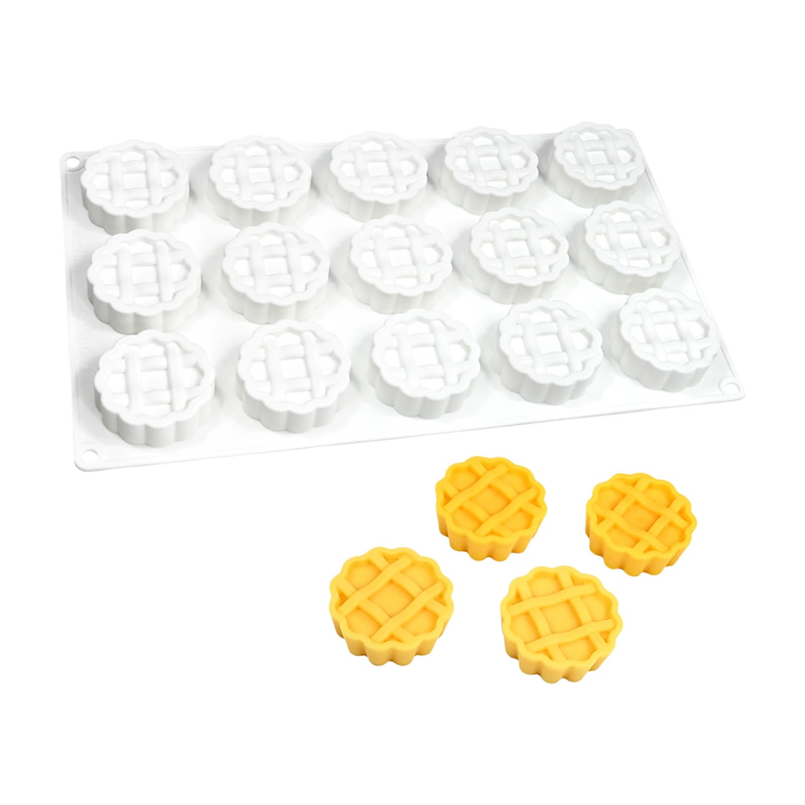 Qisuw Sturdy Silicone Molds with 15 Round Cavities Baking Supplies for Baking and Quick Cleanups Party Dessert Making Tool