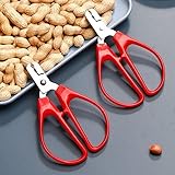 2Pcs Red Peeling The Shell Nut Shell Cracker Seed Pistachio Sheller Opener Peeling Pliers Nut Crackers Stainless Steel Convenience Hard Case Nut Crackers Specialty Tools and Gadgets, Nut Crackers