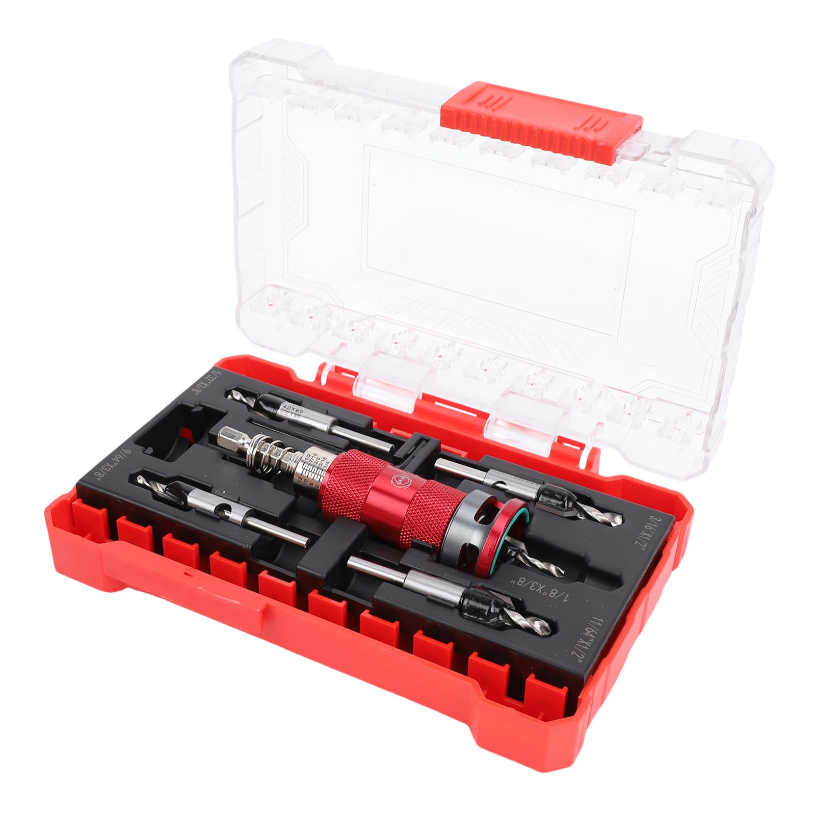 Set 5 Pcs Punte Svasatrici Legno, Svasatore per Legno con Limitatore di Profondità, Acciaio HSS M2 82 Gradi, Attacco Esagonale per Trapano