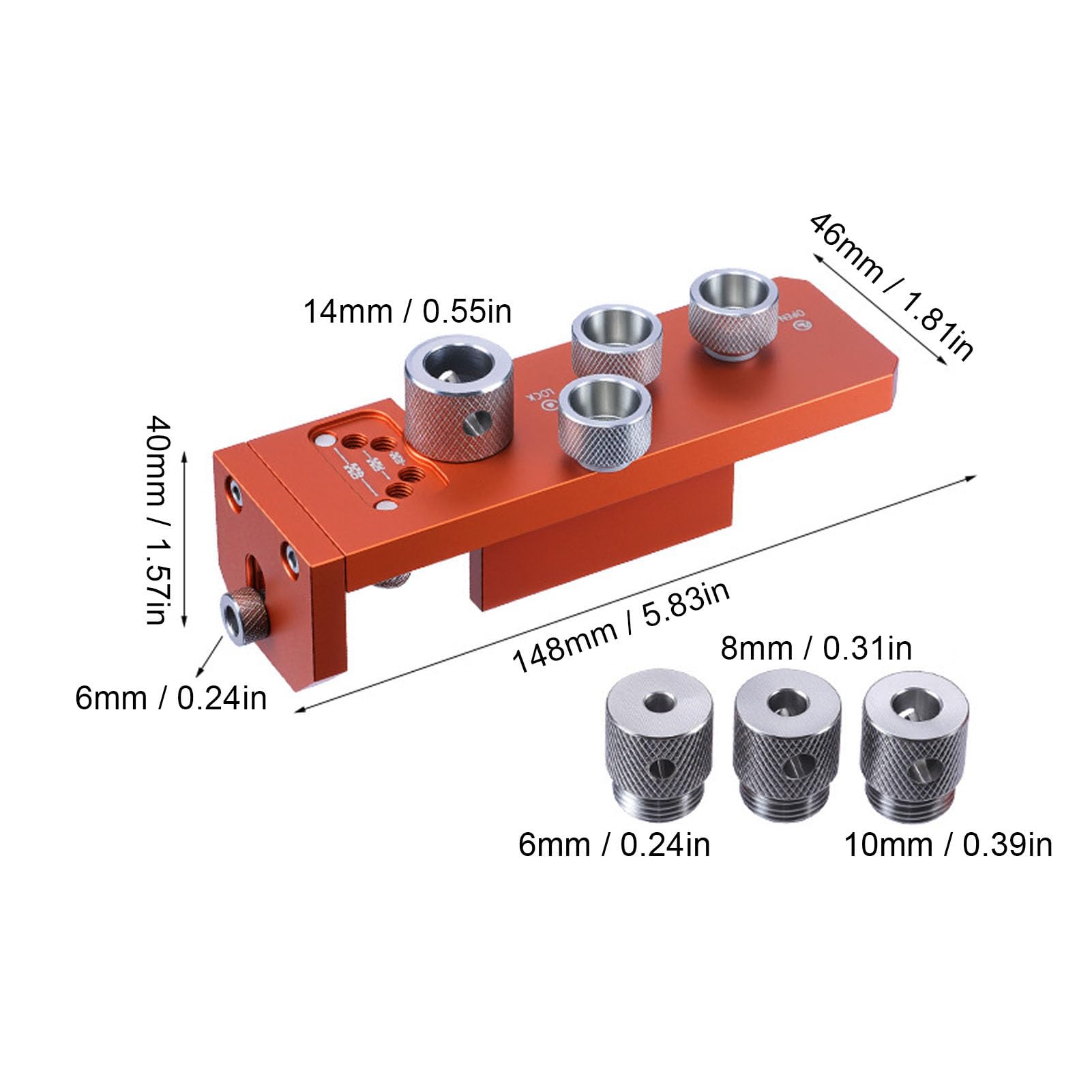 Eujgoov Aluminiowa Prowadnica Wiertła, Anodowany, Antykorozyjny Szablon Wiertła Obrabiany CNC z Regulowanym Blokiem Ograniczającym i korektą Pionowości, do Drukarki 3D Konstrukcja Półki z