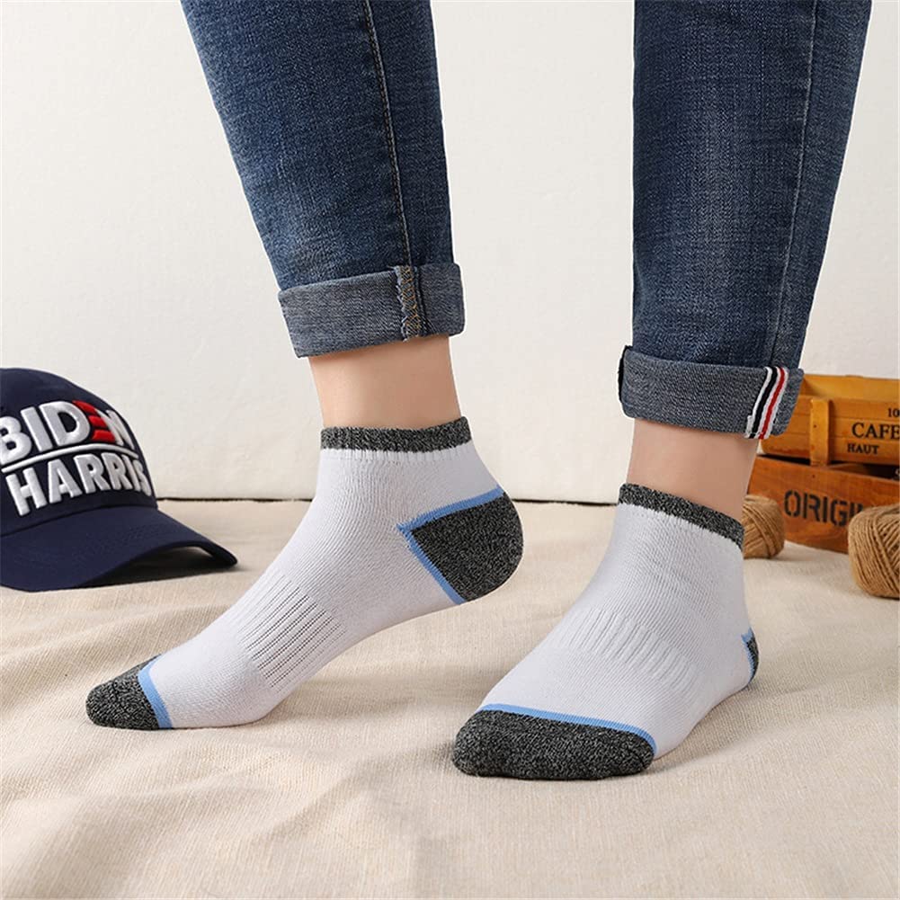 Calcetines for Hombre, 10 Pares de Calcetines de algodón for Hombre, Calcetines Tobilleros for Hombre Transpirables, Cortos, Casuales, Calcetines for Correr for Hombre (Color : A, Size : One Size)