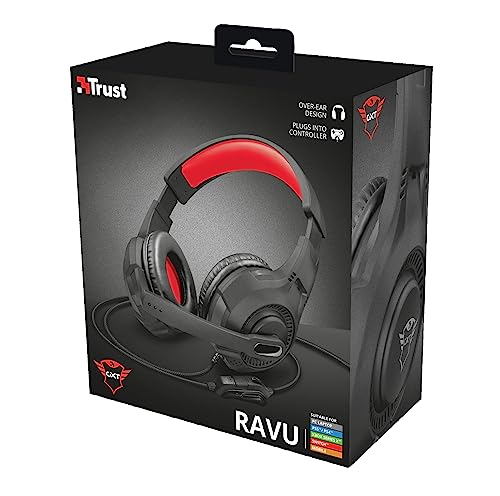 Headset Gamer PS4 / PS5 / XBOX series / SWITCH / PC / LAPTOP GXT 307 Ravu 40mm - Preto e Vermelho -