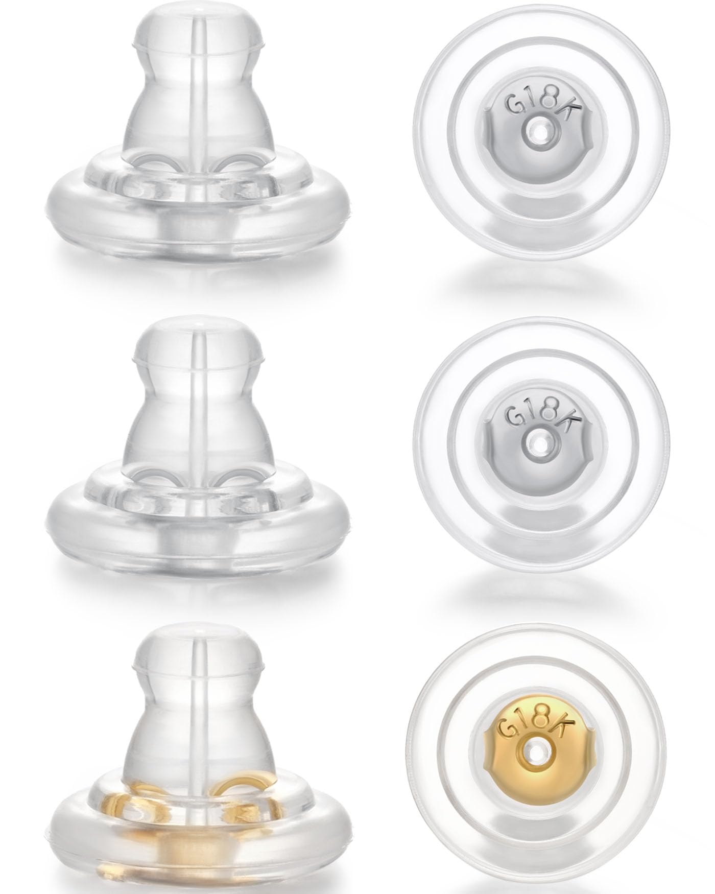 Fermoirs de boucles d'oreilles silicone hypoallergéniques contre les irritations