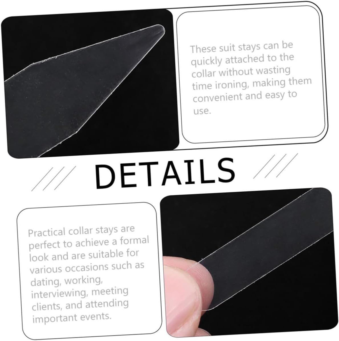Didiseaon Shirt Collar Pin Retainer Shirt Collar Points Suit Shirt Strap Shirt Stays for Man Shirt Stays for Men