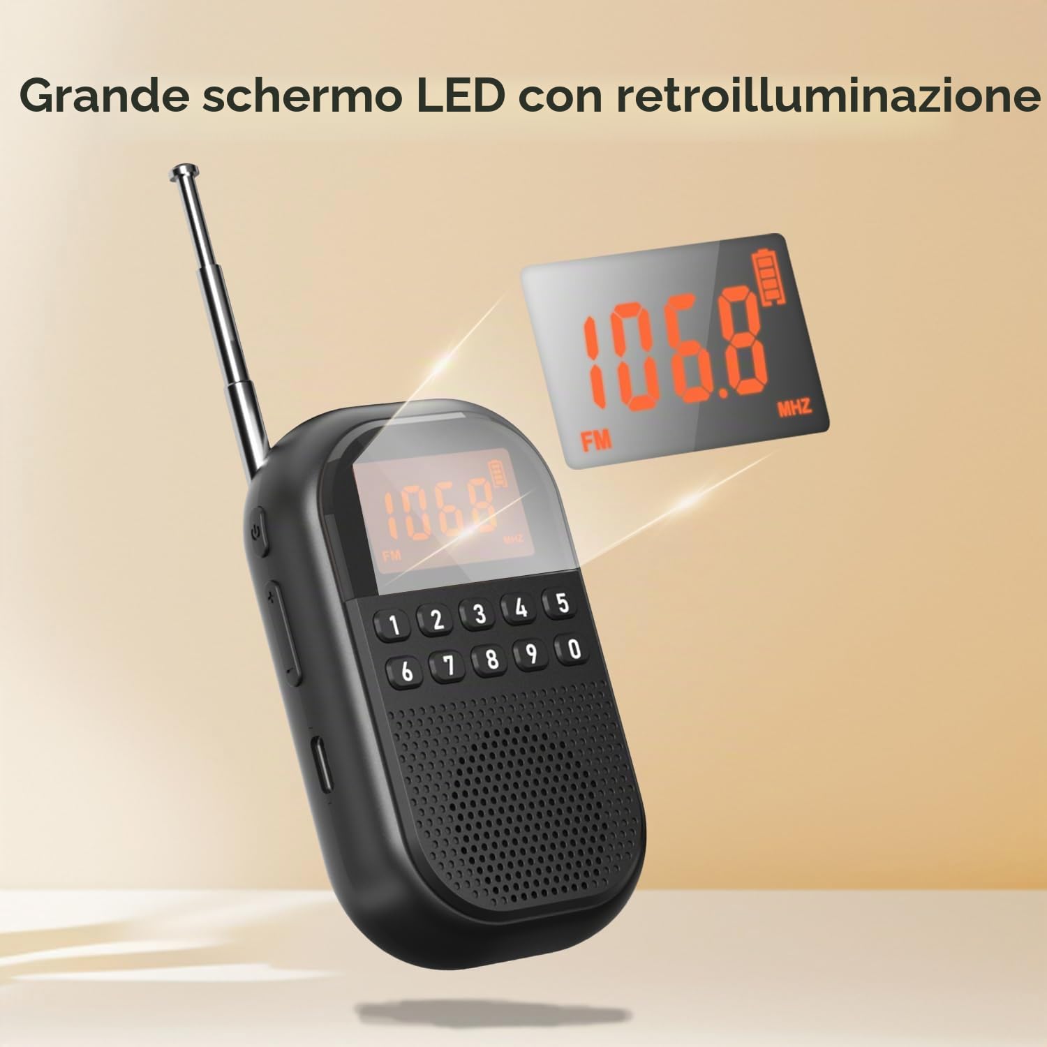 Radio AM FM Tasca,Radio Portatile Ricaricabile Connessione Bluetooth,Radio Mini Antenna Telescopica, Altoparlante Grande,Cuffie Stereo,Timer Spegnimento Automatico, Facile Usare per gli Anziani
