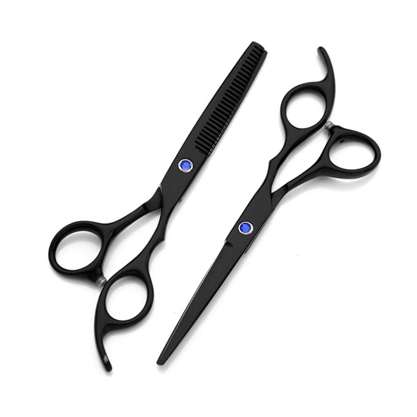 Ciseaux de coiffure professionnels 6 pouces en acier inoxydable noir pour salon