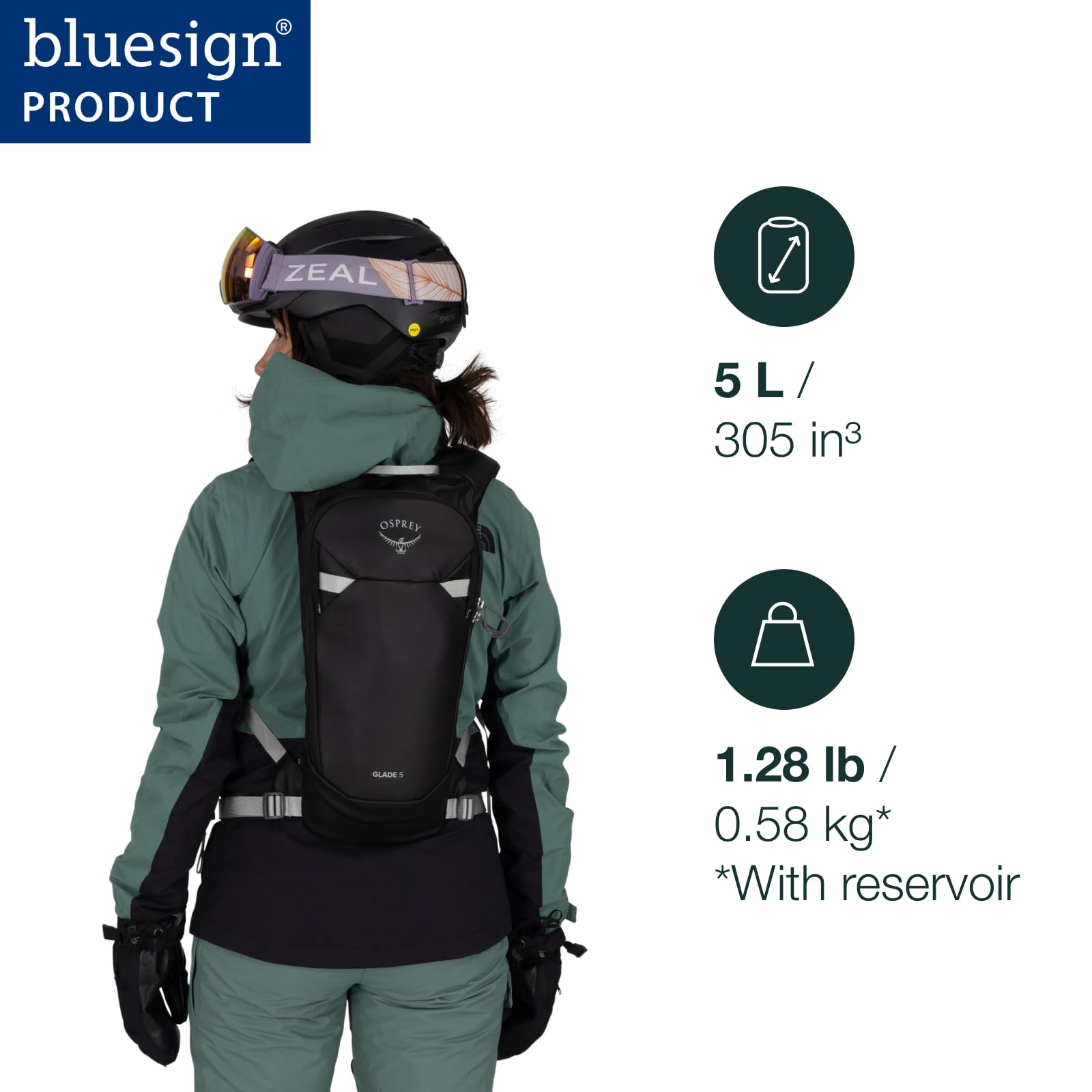 Osprey Glade Ski- und Snowboard-Rucksack 12 l Schwarz