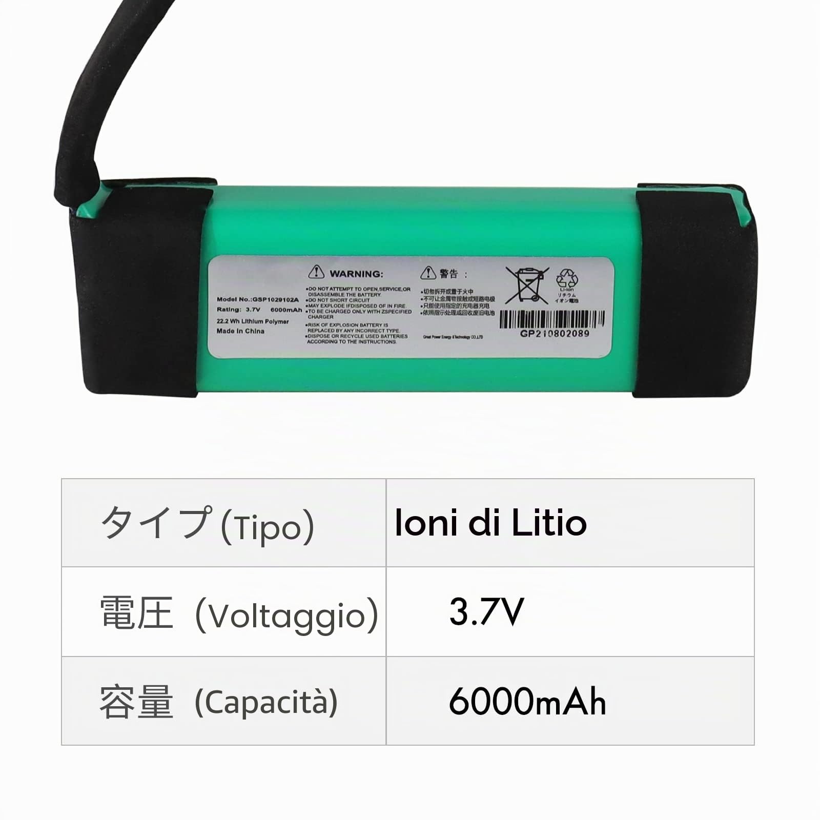 6000 mAh per JBL Charge3 batteria di ricambio GSP1029102A (1), GTF-Charge3-6000mah