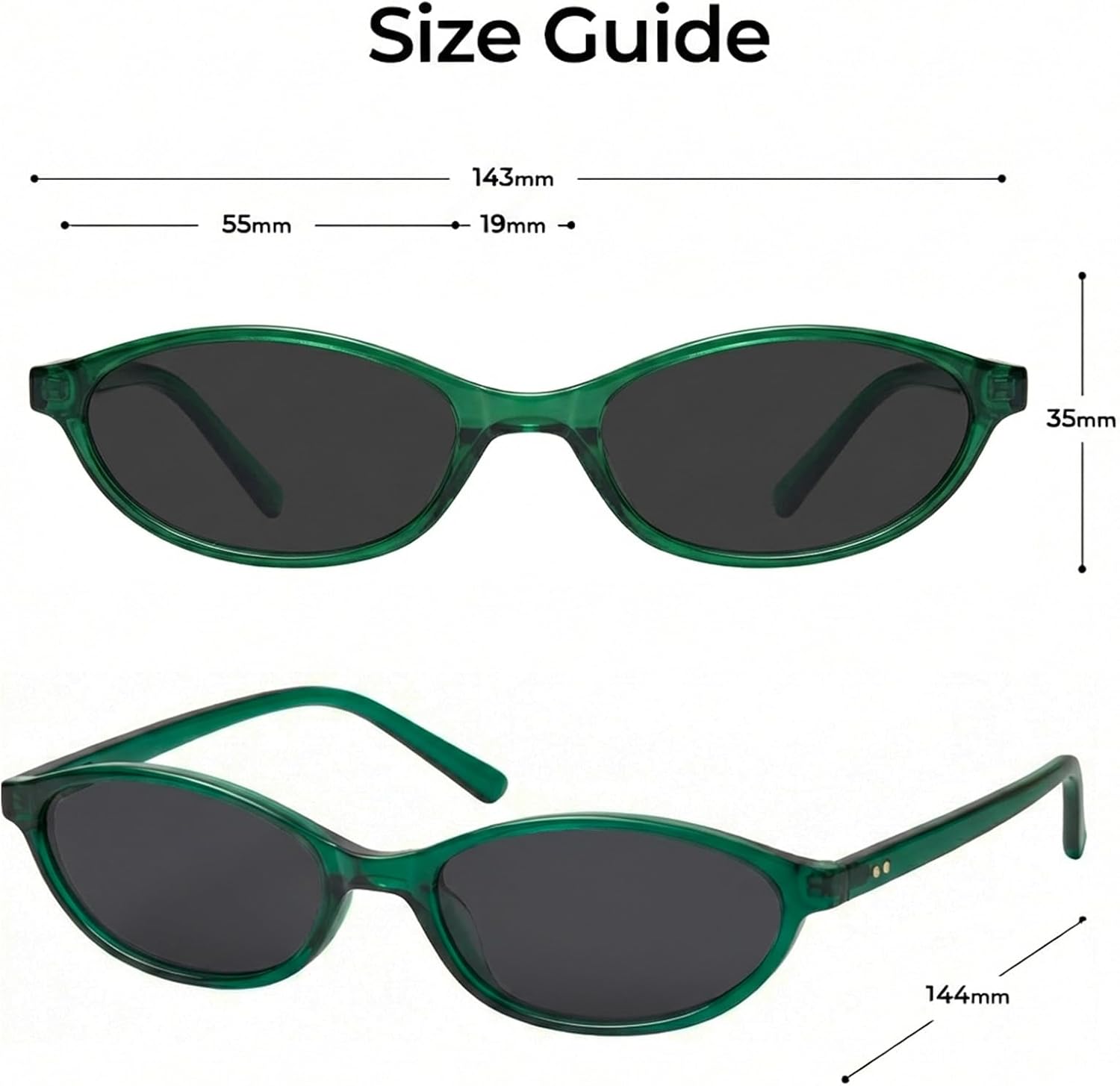 mosanana Retro Oval Sunglasses for Women Trendy Cat Eye Y2K 90s Sunnies MS52587 - Image 6