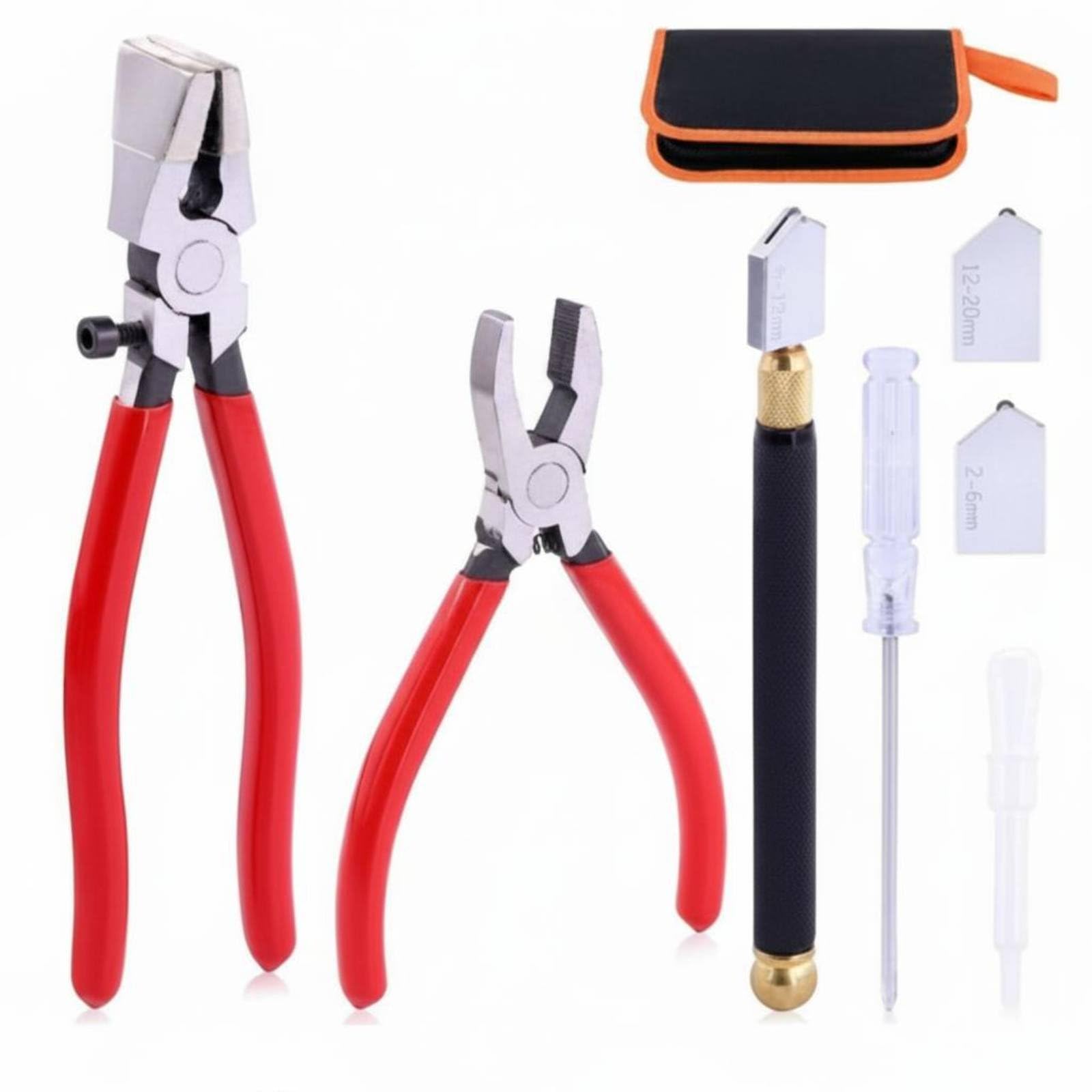 Glass and Pliers Set Carbide Head Plier Crafting Supplies -Assisted Loaded Handles Hand, Red | Other Art & Mosaic Mosaics-picture-28