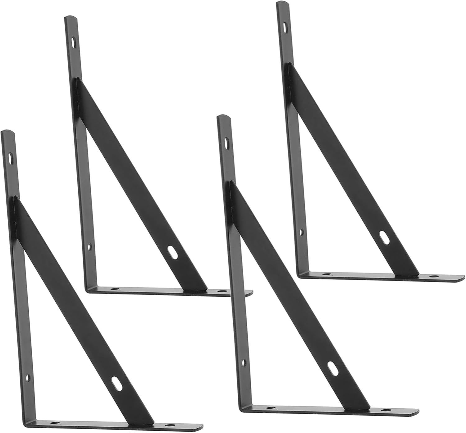 4pcs Heavy Duty Wall Shelf Brackets for Garage Black Easy Install Multi-Functional Support for Shelves