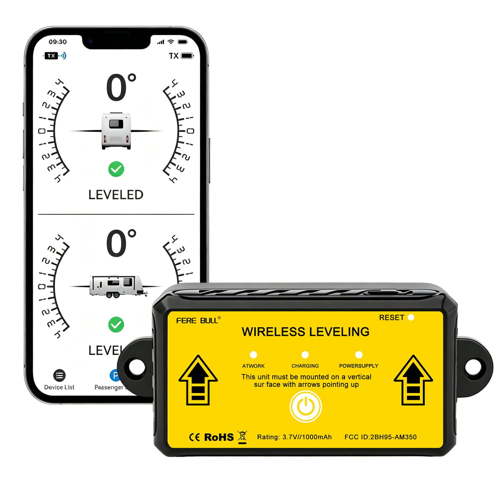 Livella Digitale Bluetooth per Camper e Roulotte, Indicatore di Livello Automatico Wireless con App Smartphone, Accessori Campeggio
