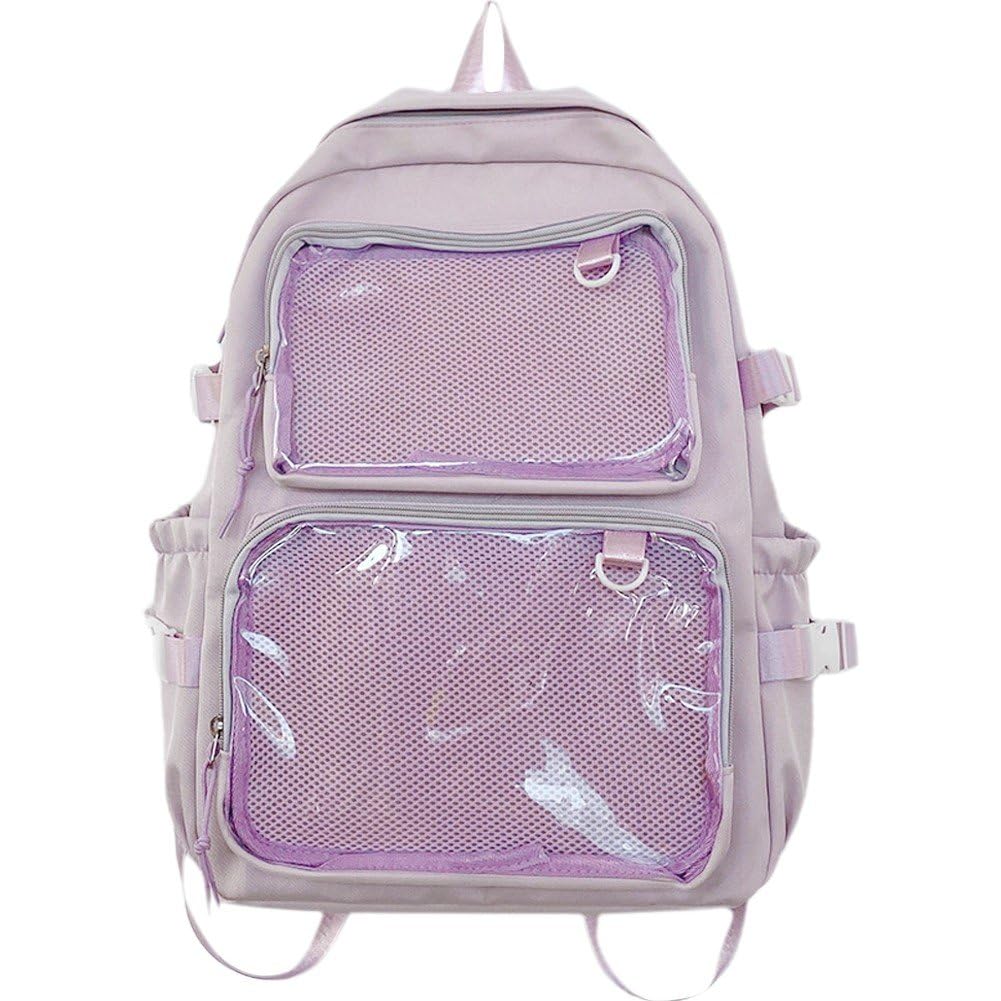 Sac à dos transparent style japonais de grande capacité pour cours