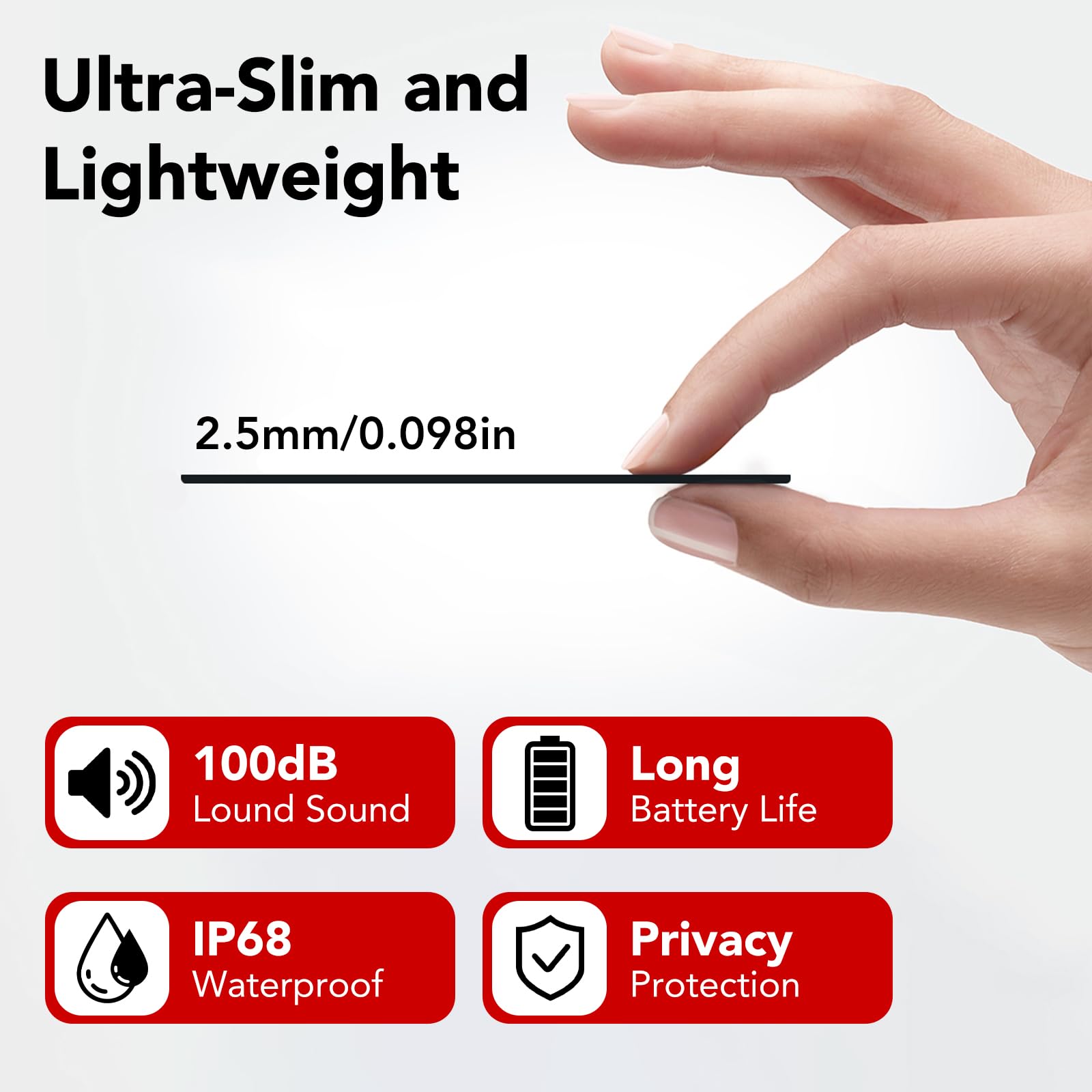 2026 (solo Android) Smart Bluetooth Wallet Tracker Card 2 Pezzo Thin 2.5 mm | 3 Anni Batteria, IP68 Impermeabile,Bluetooth Localizzatore Tracker con Google's Find Hub per Borse/Valigia/Passaporti