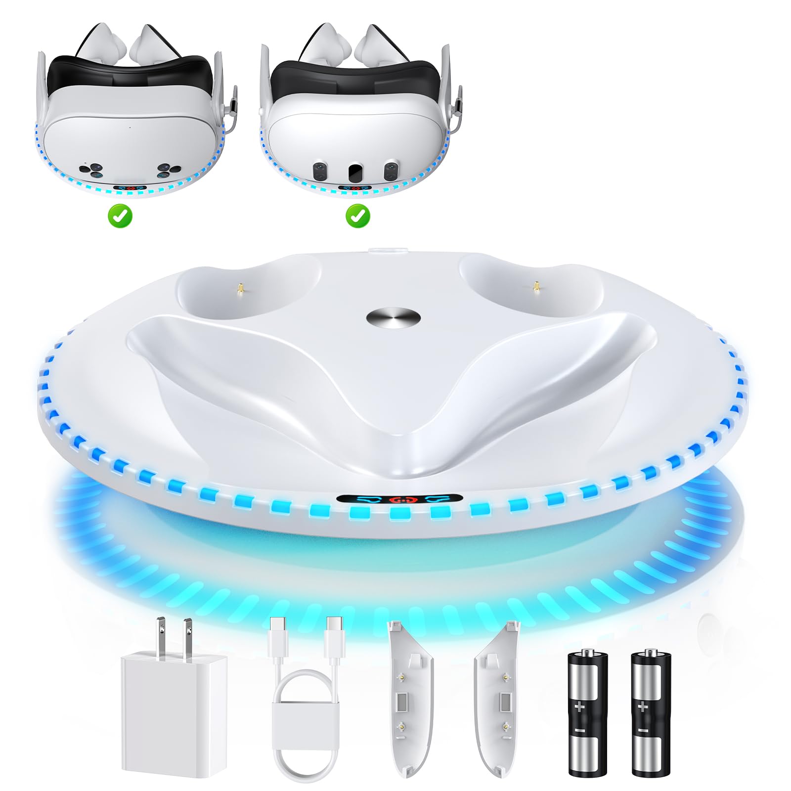 KINWIN 30W Fast Controller Charging Dock for Meta Quest 3S/3/2 Headset