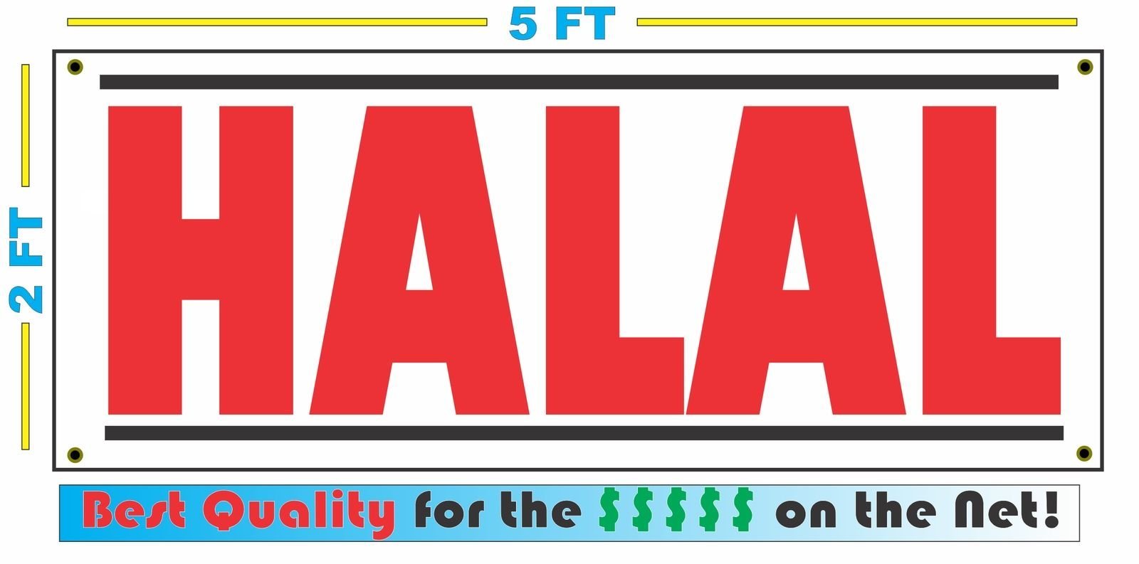 Halal 2x5 Banner Sign