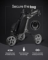 Vista 4 de Caddytek CaddyLite Compact - Carrito de golf plegable de aluminio ligero de 3 ruedas con sistema de plegado cuádruple, ruedas EVA, mango ajustable