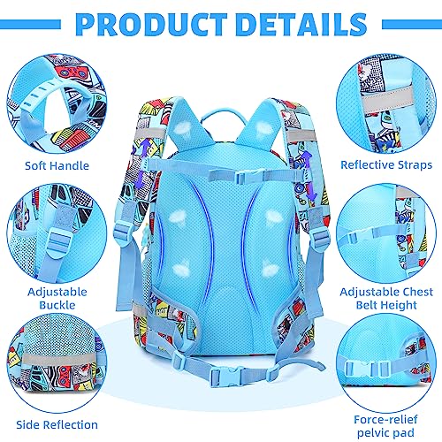 Htwo Toddler Backpack For Boys Backpacks Cartoon Kids Backpacks Passed Cpsc Bookbag Suitable For Ages 3-5 With Pendant (Blue) #TOP3
