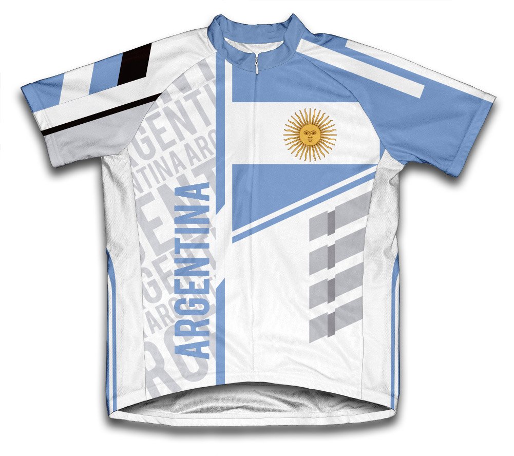 ScudoPro Argentina Short Sleeve Cycling Jersey for Men - Size 2XL White