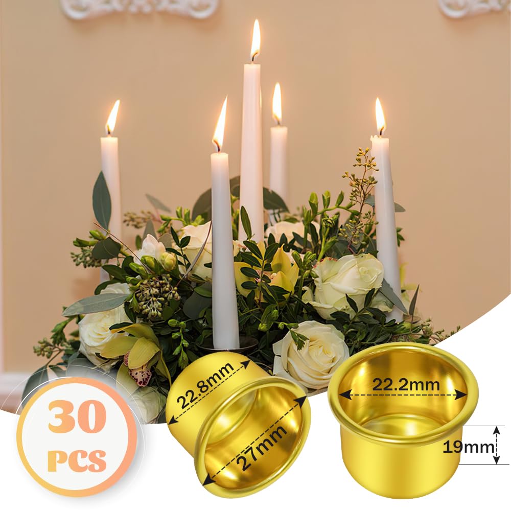 Bougeoirs Métalliques 30 Supports Métalliques Pour Bougies AOMIG - Bougeoirs Aluminium Pour Chauffe-plats Et Décoration De Noël Support Bougie Chauffe- Plat