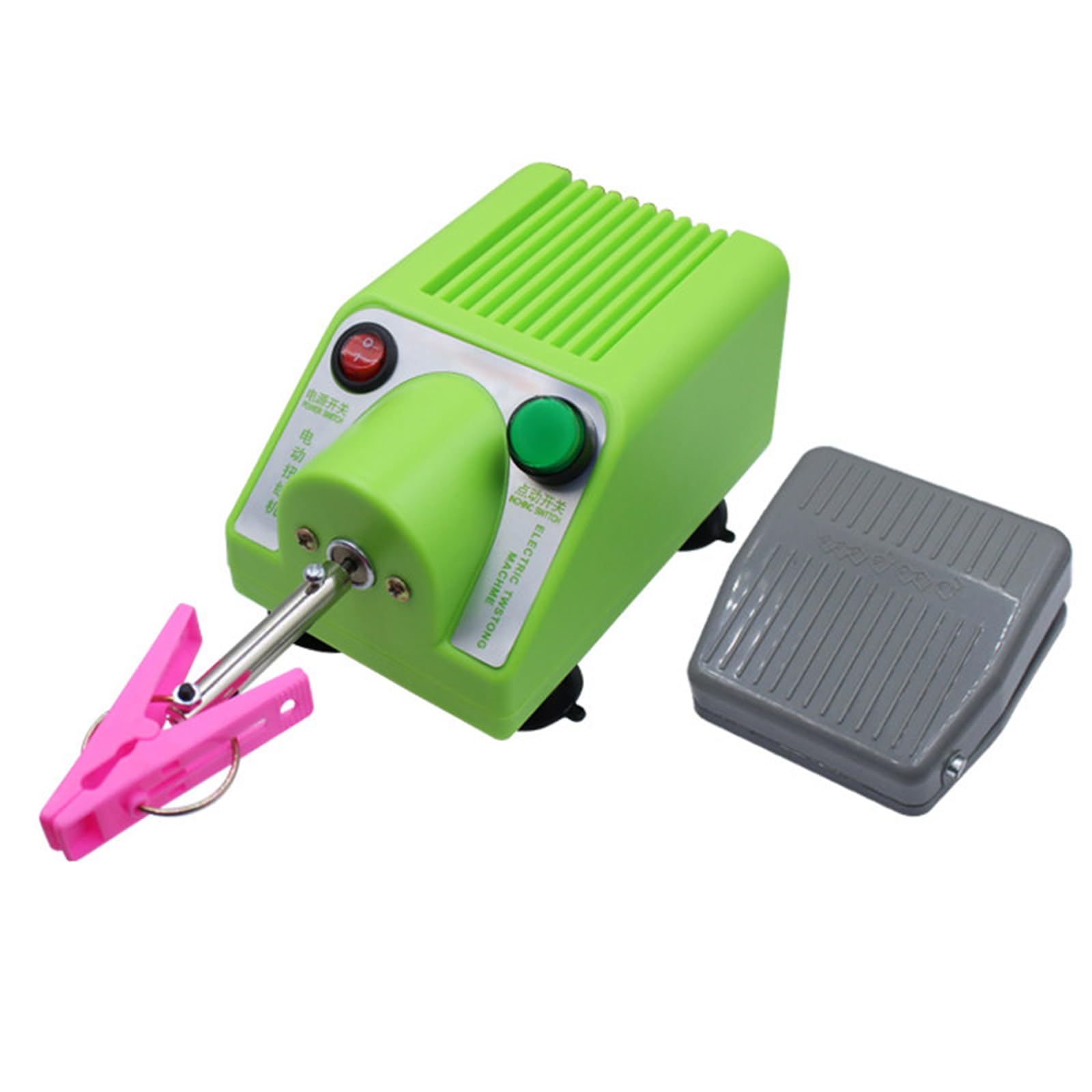 Eoweiot Electric Bobbin Winder - Automatic Wire Twisting Machine with Adjustable Speed 200-4000 RPM and Foot Pedal for Hemp Ropes (A)