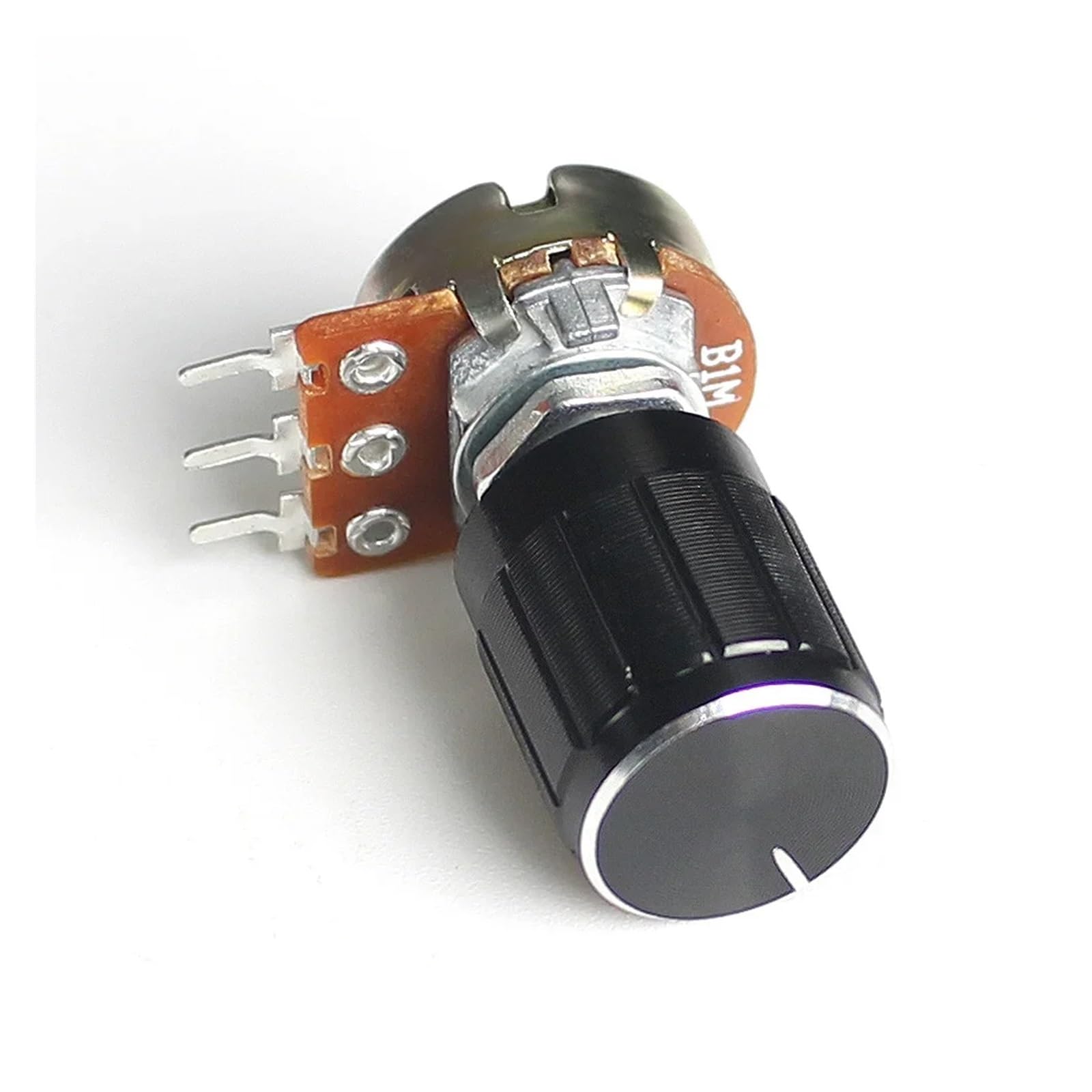 Potentiometer-Knopf, linear, 5 Sets WH148 Potentiometer, 15 mm, 3-polig, mit schwarzer Aluminiumknaufkappe, 1 K, 2 K, 5 K, 10 K, 20 K, 50 K, 100 K, 250 K, 1 m, lineares Potentiometer-Set (10