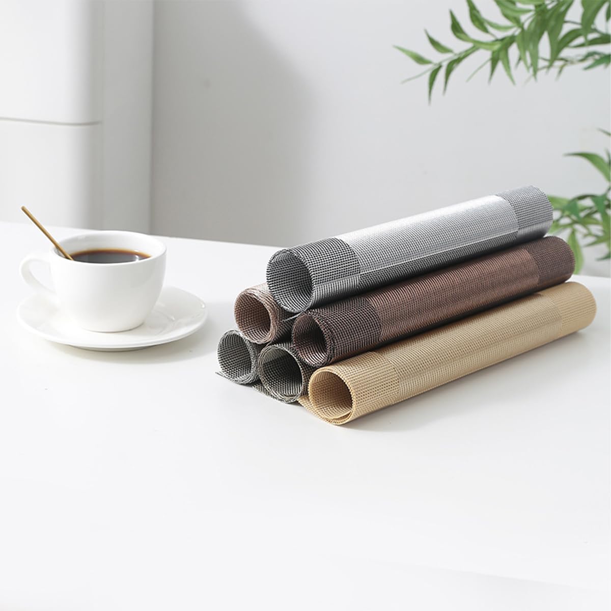 Soulnioi Placemats Set of 6, PVC Washable Table Mats Heat Resistant Dinner Plate Mats for Kitchen Dining Table - Image 3