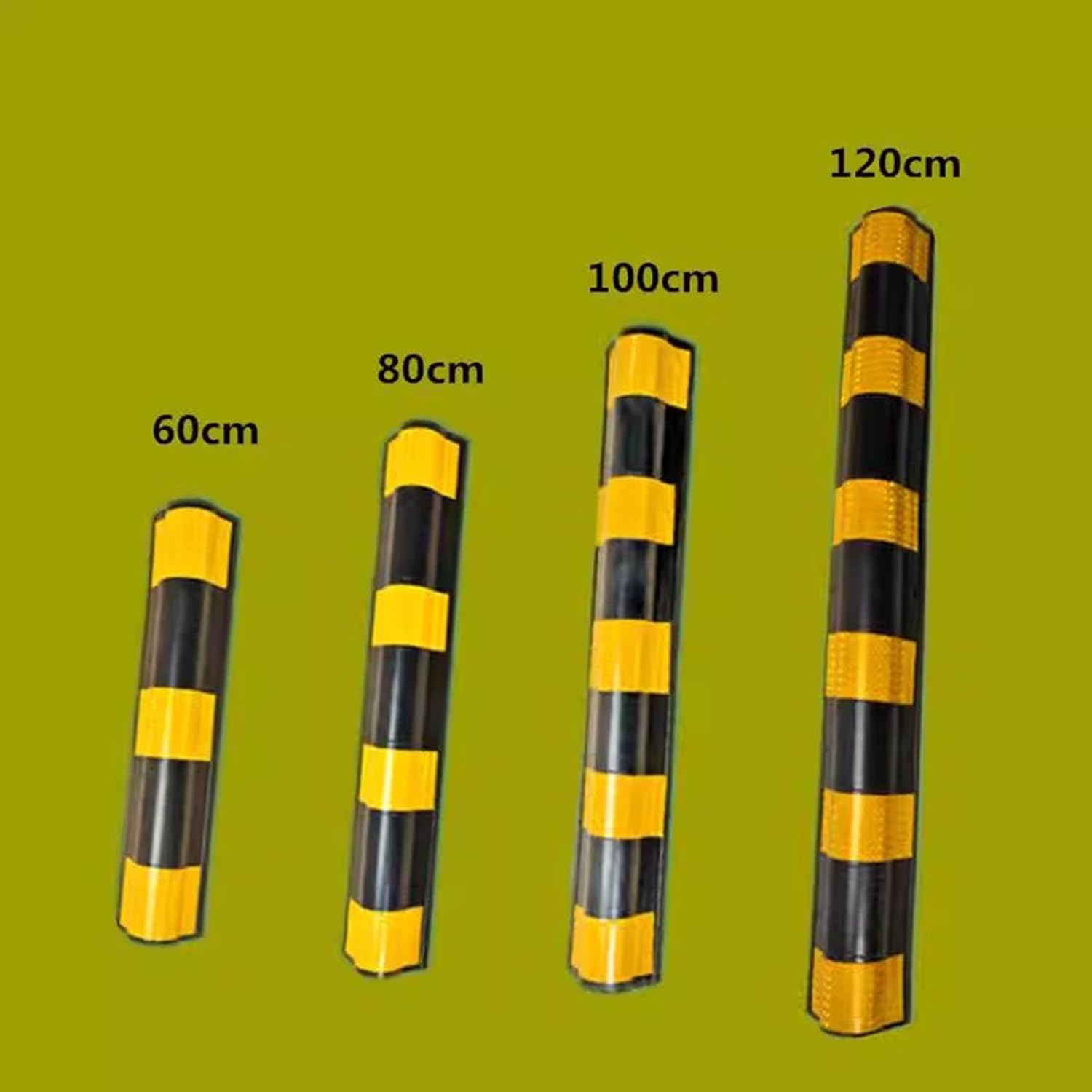 Gumowa osłona narożna Garaż parkingowy Gumowa osłona narożnika Czarny Żółty Odblaskowy 60-120 cm 4 szt(12pcs-80cm)
