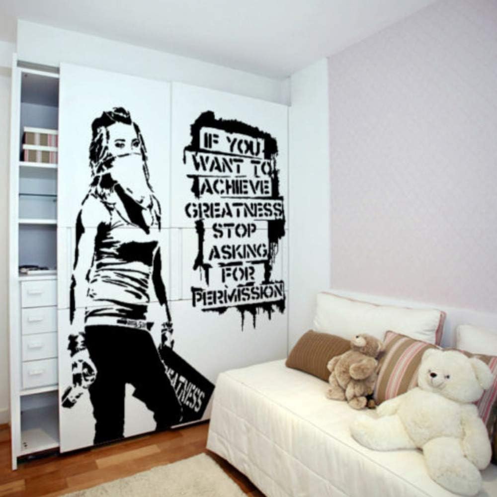 Aisufen Banksy Vinyl Wall Decal Want to Achieve Greatness