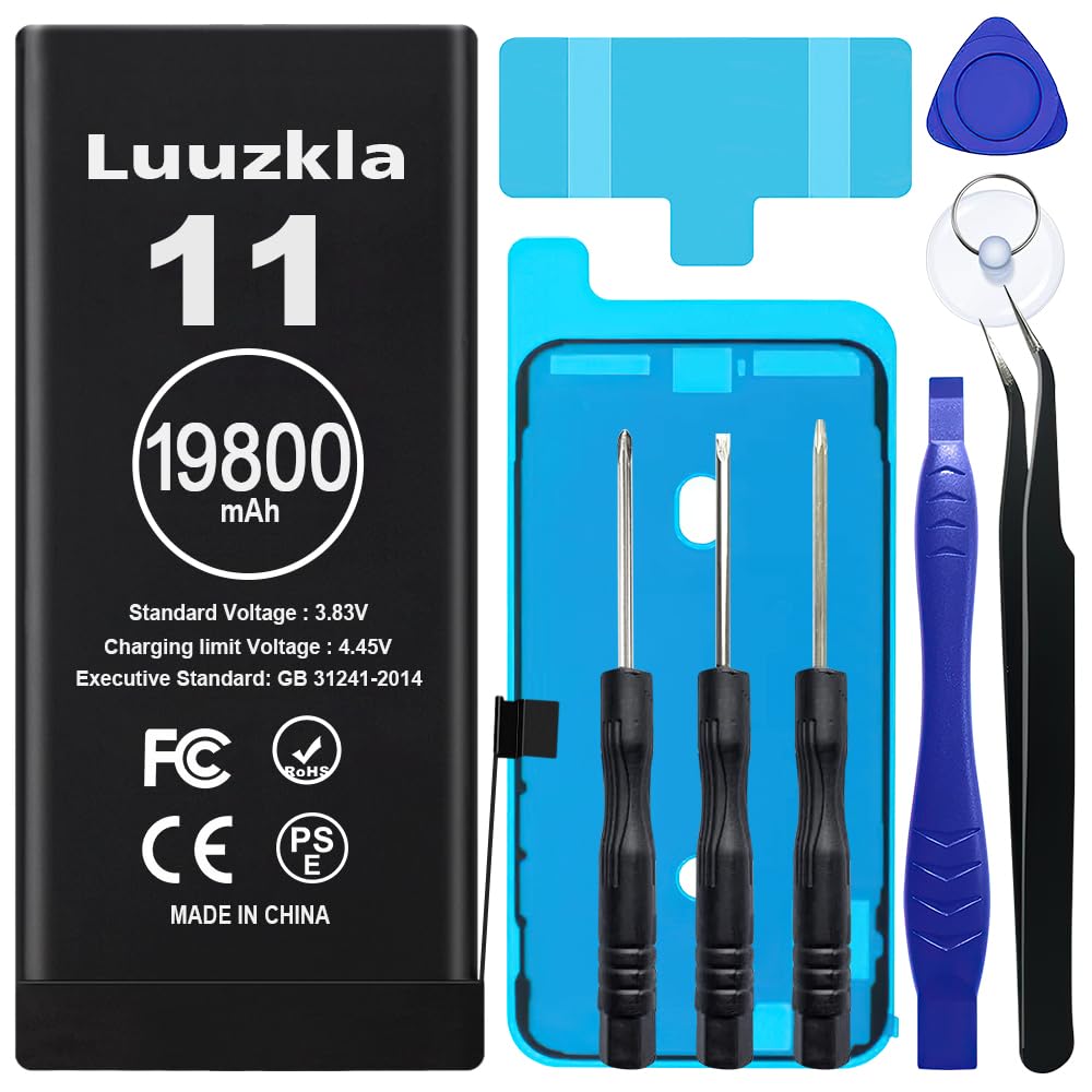Luuzkla 19800mAh (New Upgrade) Battery Compatible with iPhone 11, Super Capacity Battery Replacement Compatible with iPhone 11, with Full Tool Kits-0