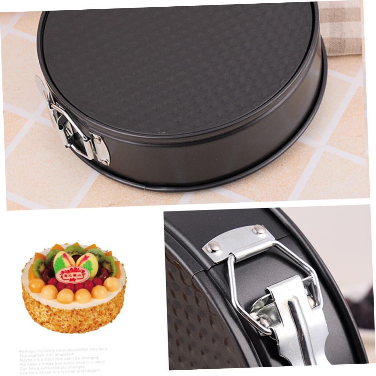 LABRIMP 6 Szt. Częściowy Okrągłych Form Do Pieczenia Ciast z Nieprzywierającą Powłoką Stal Węglowa Dno Miodu Regulowane Obręcze Do Pieczenia Imprezy Wesela i Domowe Wypieki Czarny