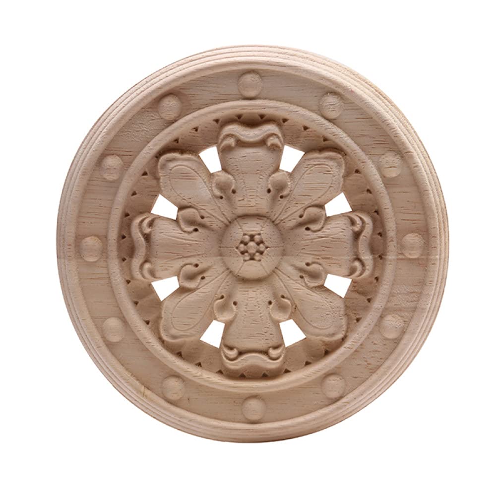 Décoration de rose en bois massif pour maison européenne et moulure de meuble B62,4