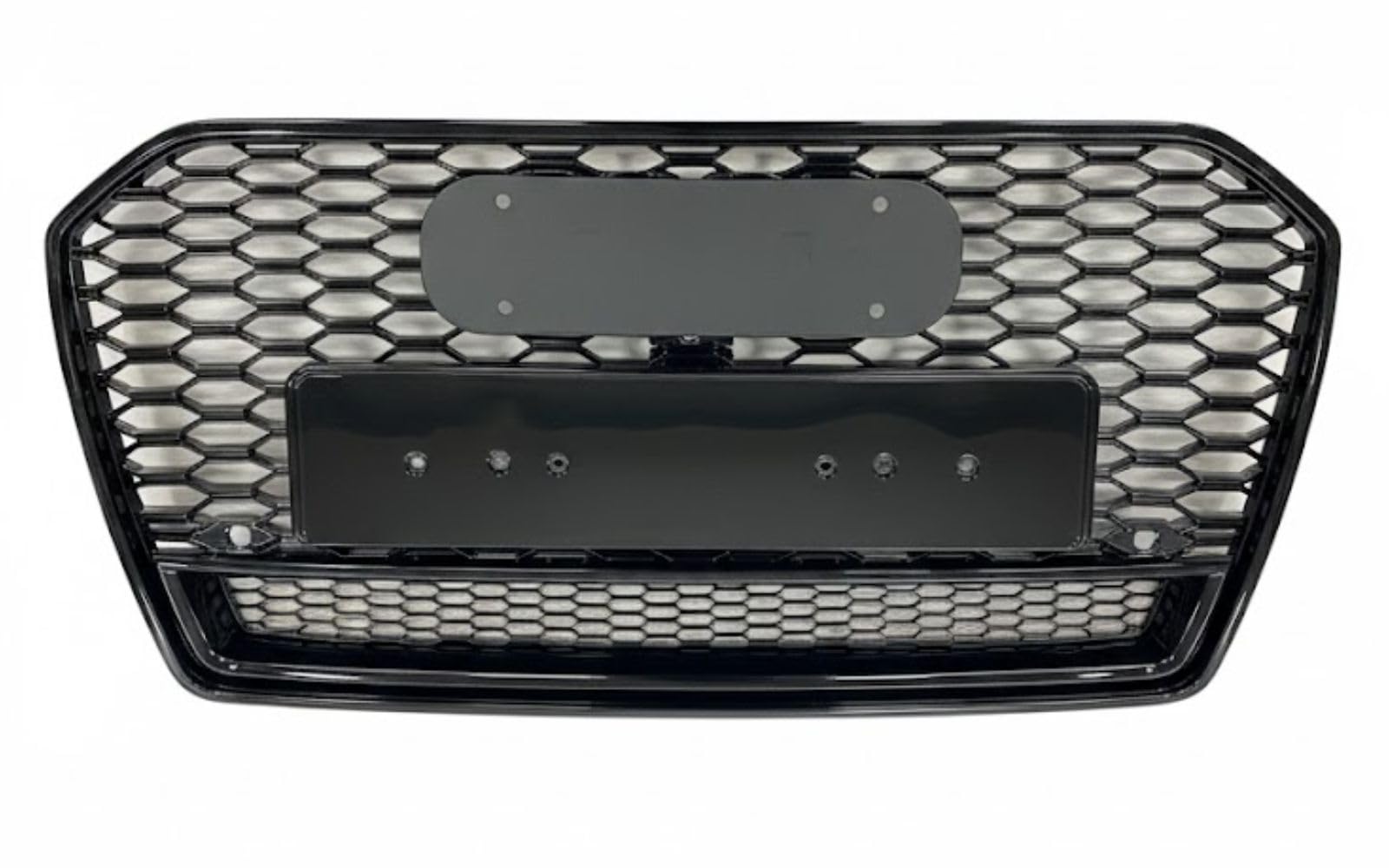 Mptuned Kühlergrill RS6 stil Grill glänzend schwarz kompatibel für Audi A6 C7.5 2015-2018 mit logo