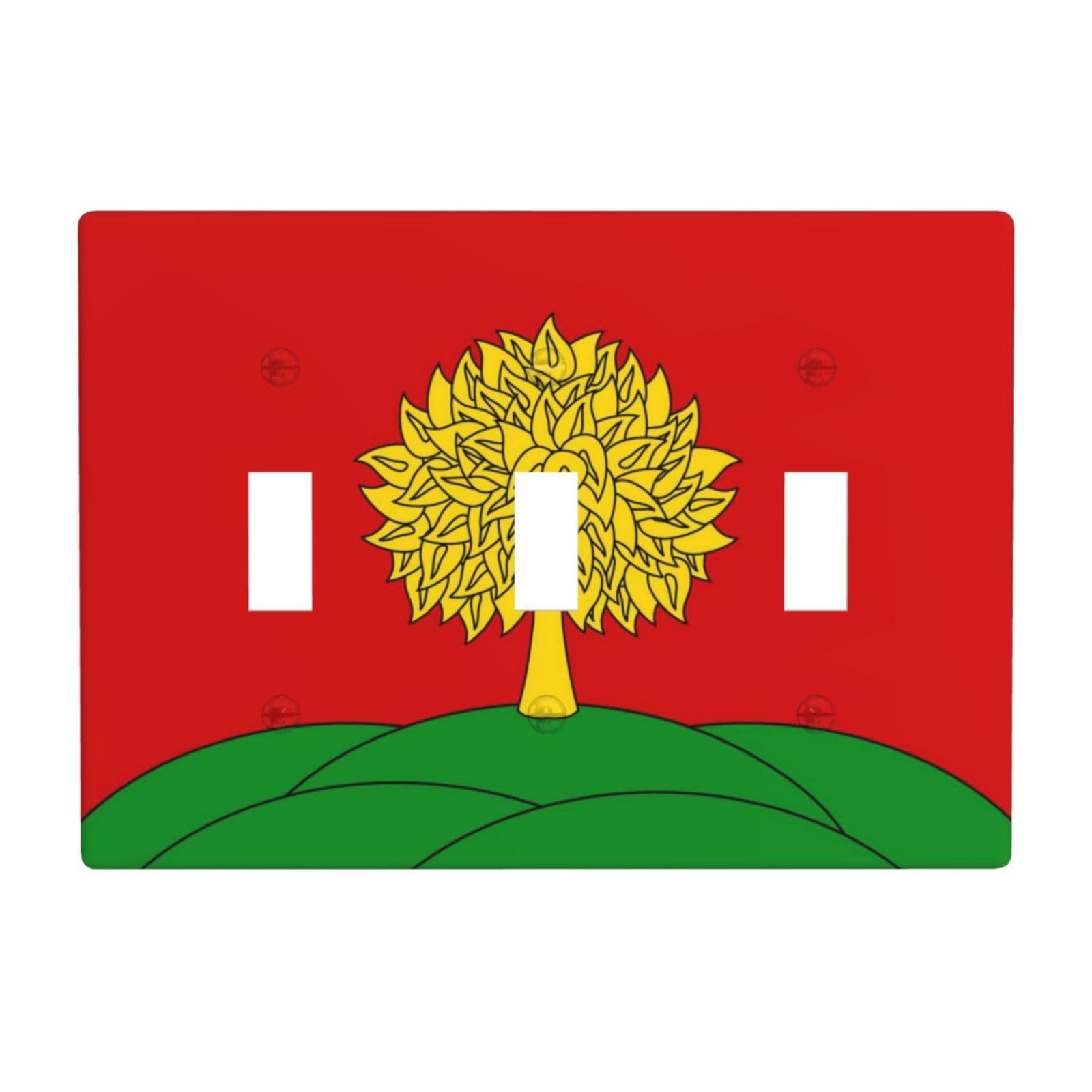 Flag of Lipetsk Oblast 3 Gang Switch Plate Cover-Unbreakable Polycarbonate Wall Plate, Heat Resistant Toggle Switch Decor for Home