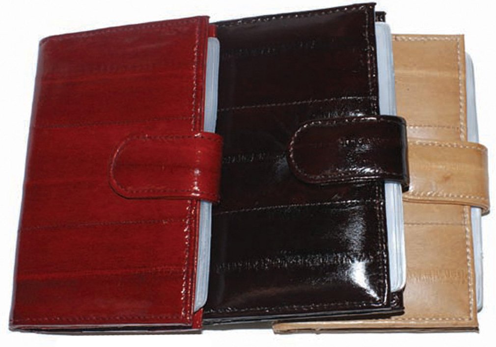 100% Genuine EEL Skin Credit Card Case Tan #E570