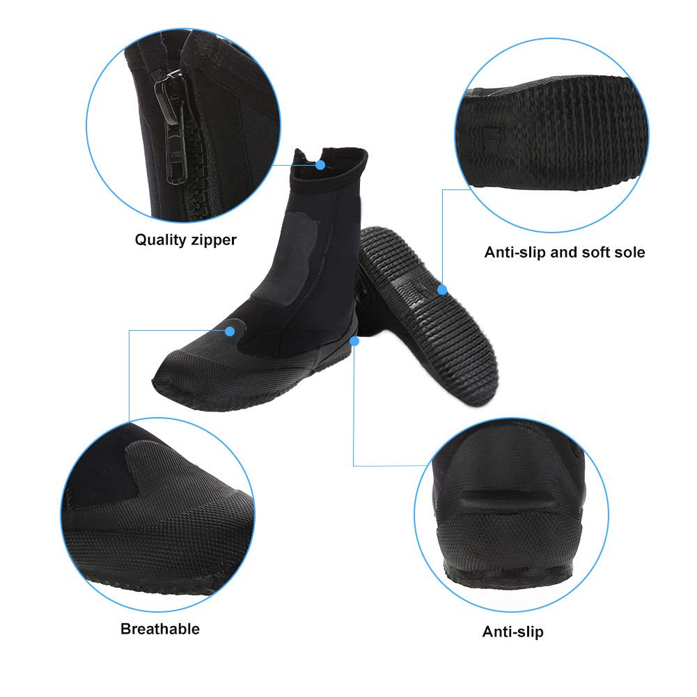 RiToEasysports KEEP DIVING 5 Mm Neoprenowe Buty do Wody Wygodne Buty do Nurkowania Snorkelingu i Pływania Rozmiar M-2XL Czarny 1 para